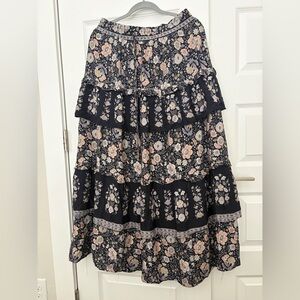 Floral Tiered Maxi Skirt